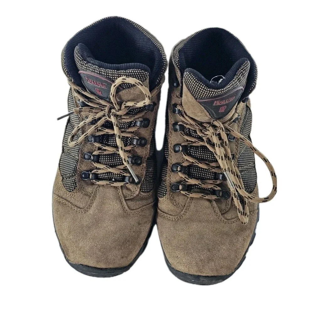 Bearpaw Boots Mens Hiking Size 8 Brown Leather Lace Up Waterproof
